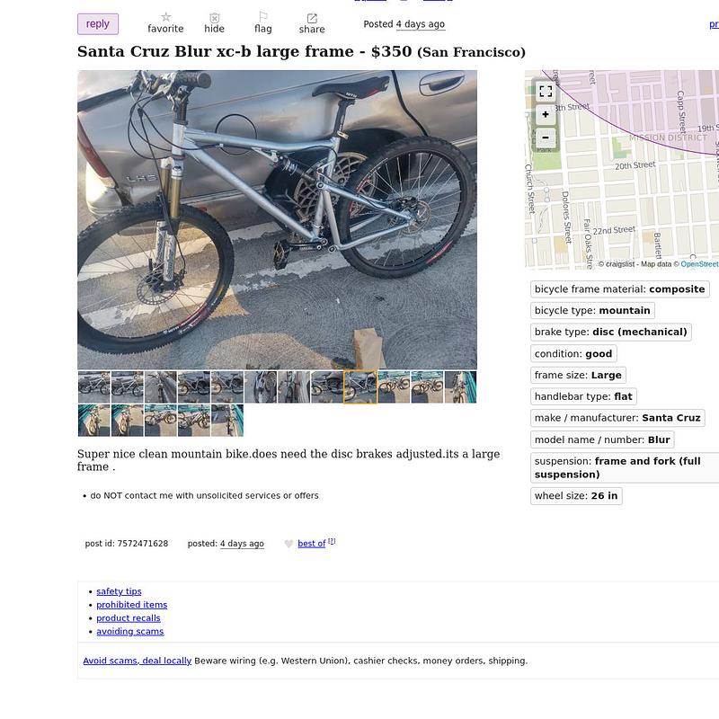 Photo of recovered bike