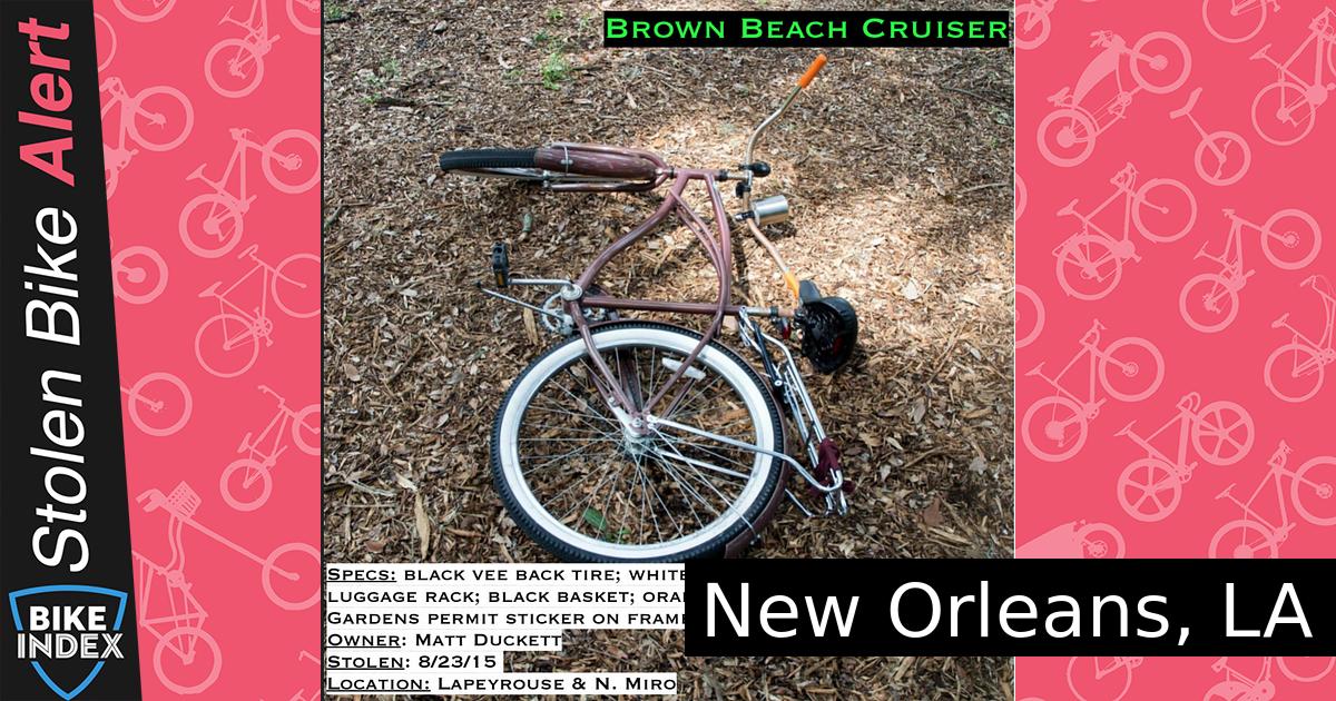 Stolen Unknown Beach Cruiser